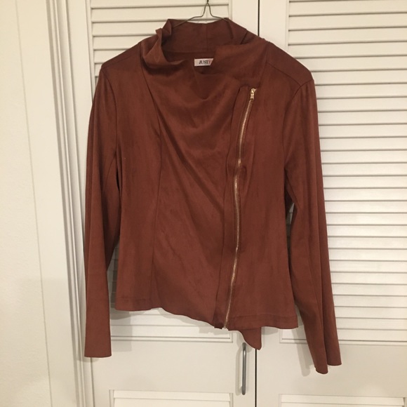 JustFab Waterfall faux Suede Jacket - Picture 3 of 6